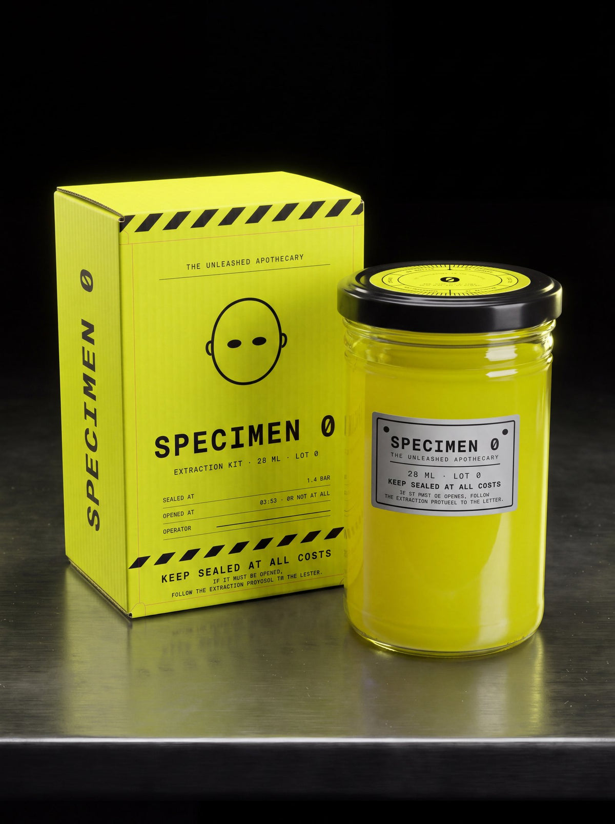 Specimen 0 box and sealed jar